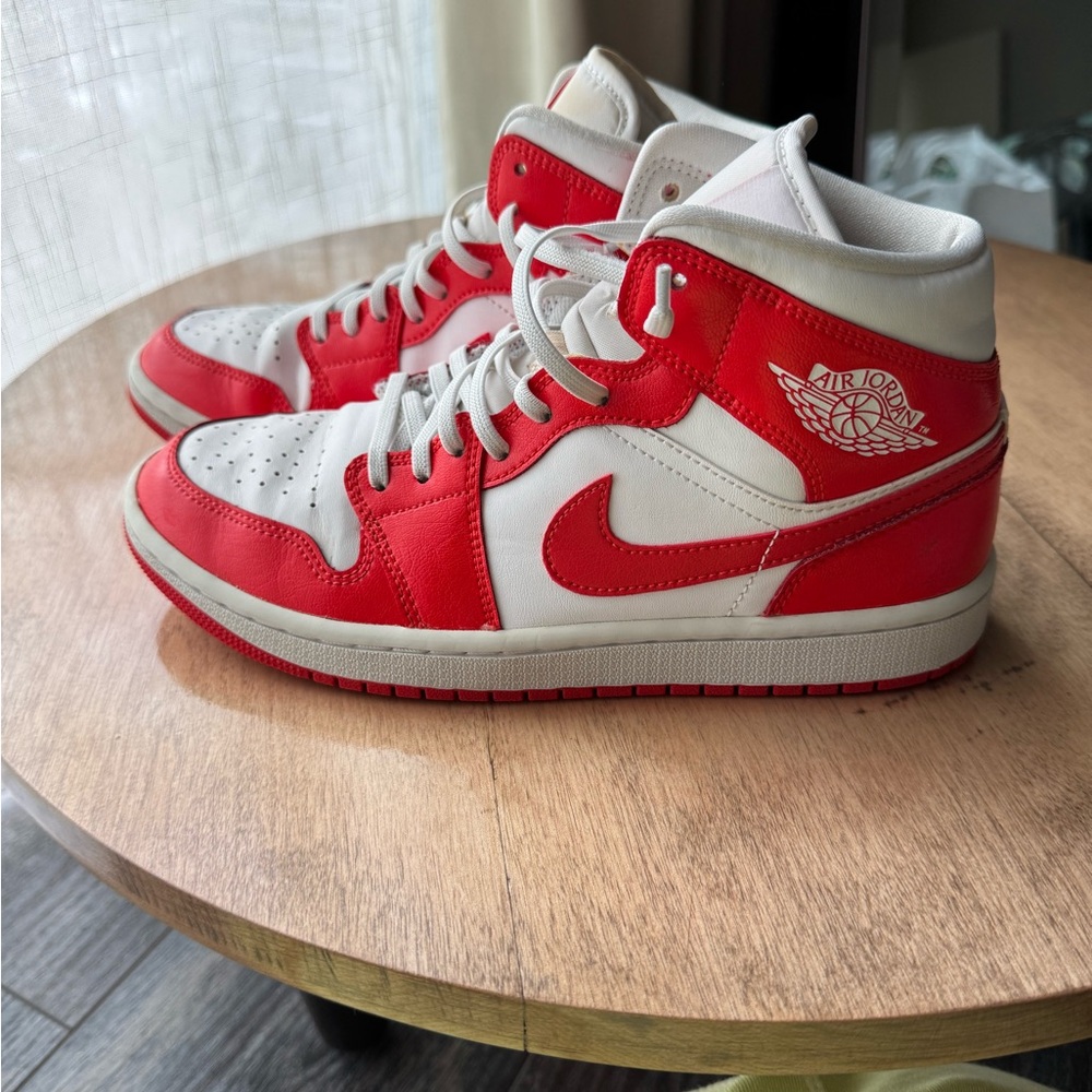 Nike Air Jordan 1 Red and White Sneakers